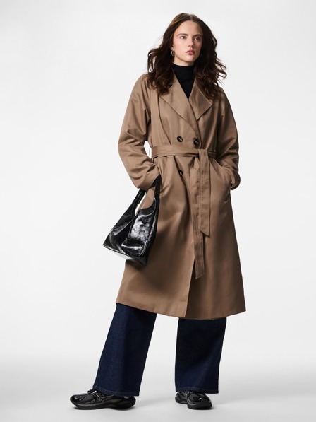 Pieces Smeđa zenski trench coat SCARLETT