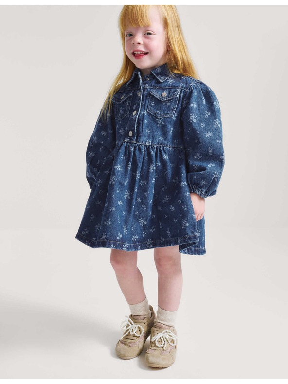 Marks & Spencer Denim cvjetne haljine (2–10 godina) Marks & Spencer mornarsko plava
