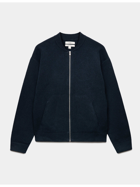 Marks & Spencer Pletena bomber jakna od pletene pređe Marks & Spencer mornarsko plava