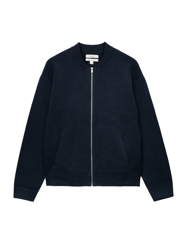Marks & Spencer Pletena bomber jakna od pletene pređe Marks & Spencer mornarsko plava