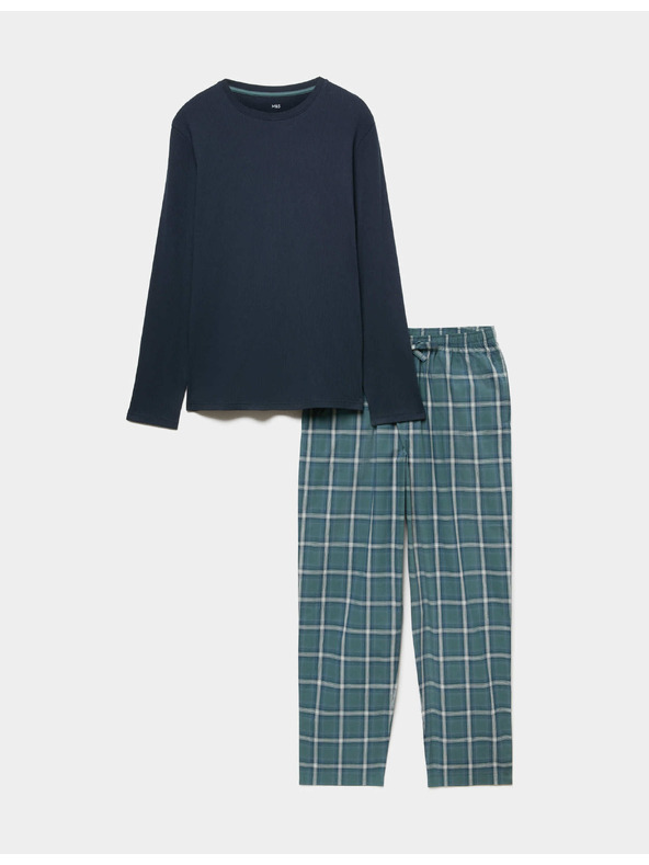 Marks & Spencer Marks & Spencer Green Check Pure Cotton Pidžama set