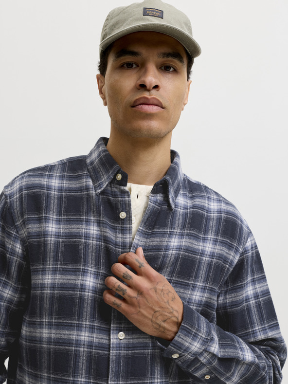 Jack & Jones Flanelaška moška karirano uzorovana košulja navy