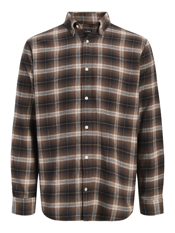 Jack & Jones Flanelaška karirano uzorovana moška košulja smeđa