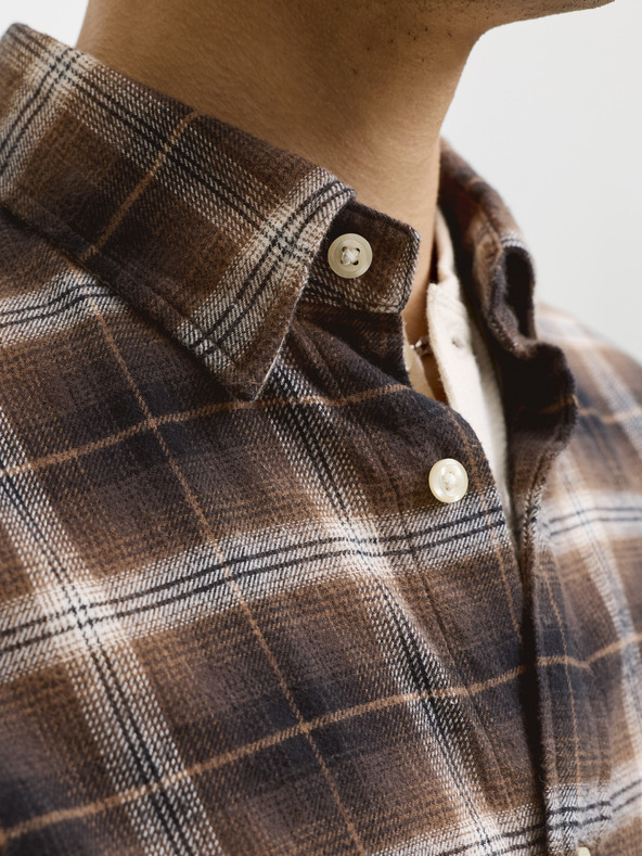 Jack & Jones Flanelaška karirano uzorovana moška košulja smeđa