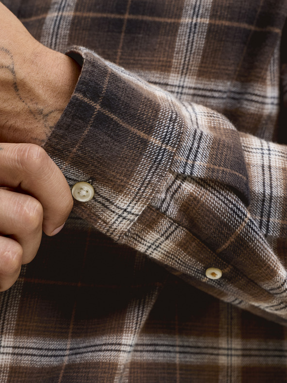 Jack & Jones Flanelaška karirano uzorovana moška košulja smeđa