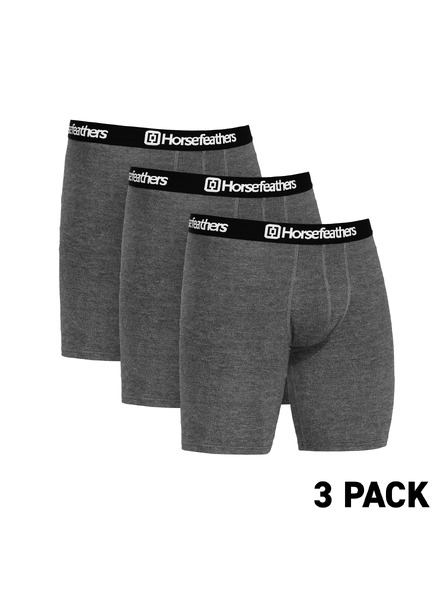 Horsefeathers Bokserke Dynasty Long 3Pack - heather anthracite