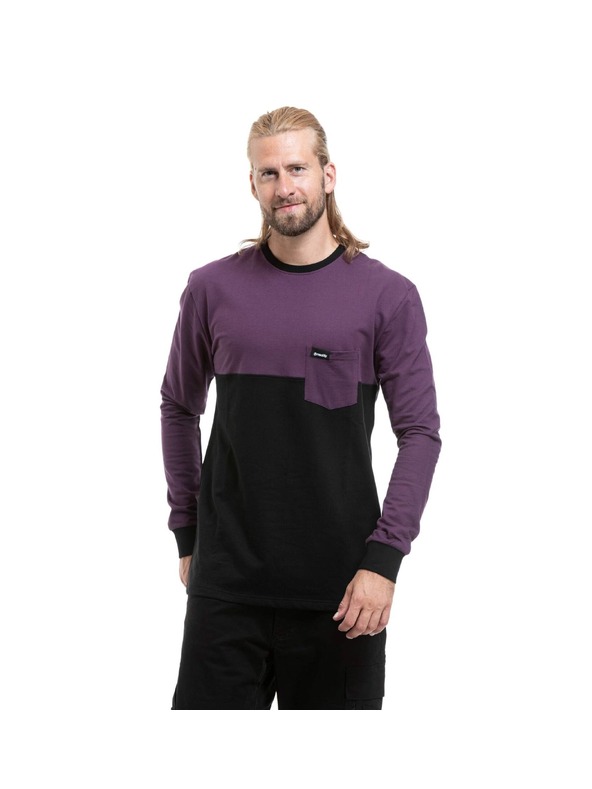 Meatfly Meatfly muška majica s dugim rukavima Harvey Deep Purple / Black