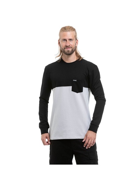 Meatfly Muška majica dugih rukava Meatfly Harvey Black / Quiet Gray