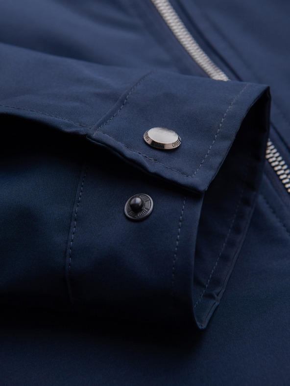 Ombre Clothing Muška laka prijelazna jakna na rajsferšlus s klasičnim ovratnikom – tamno plava V1 OM-JANP-0224 Ombre Clothing