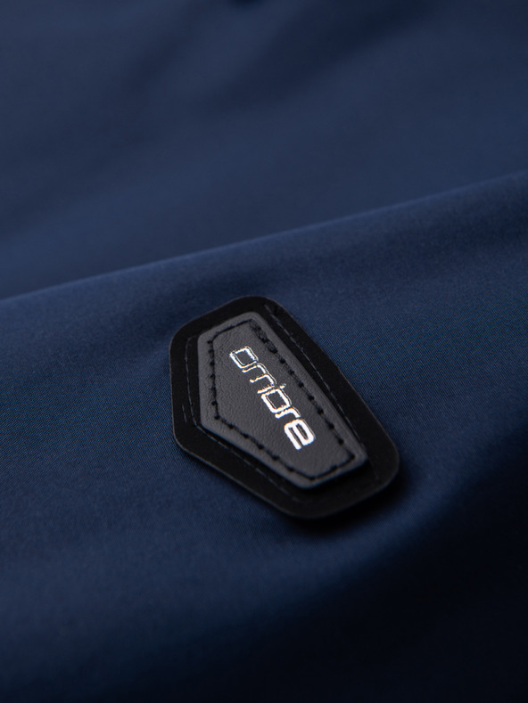 Ombre Clothing Muška laka prijelazna jakna na rajsferšlus s klasičnim ovratnikom – tamno plava V1 OM-JANP-0224 Ombre Clothing