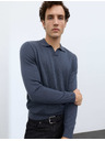 Marks & Spencer Marks & Spencer Pure ekstra fina pletena polo majica od merino vune tamnoplava