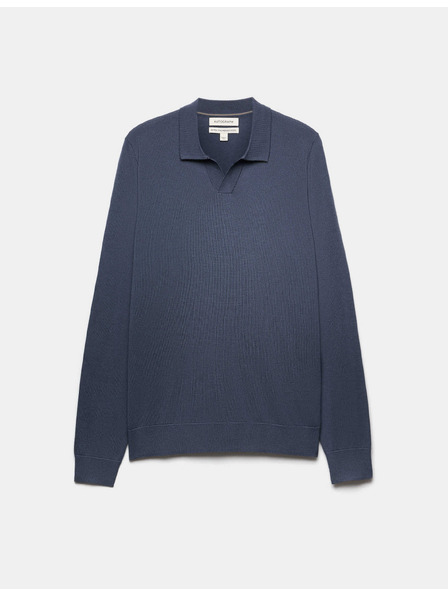Marks & Spencer Marks & Spencer Pure ekstra fina pletena polo majica od merino vune tamnoplava
