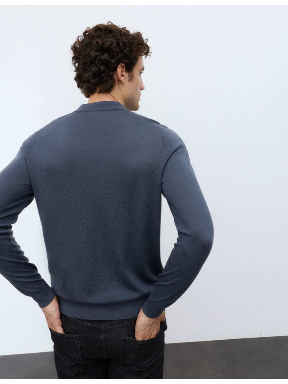 Marks & Spencer Marks & Spencer Pure ekstra fina pletena polo majica od merino vune tamnoplava