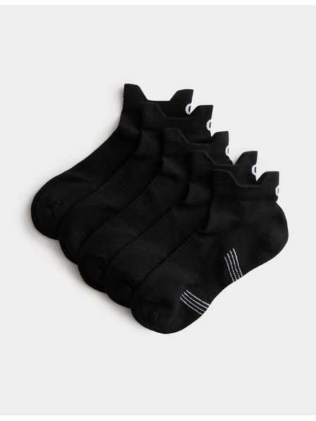 Marks & Spencer Prigušene kratke čarape Trainer Liners™ s tehnologijom Cool & Fresh™, 5 pari u pakiranju Marks & Spencer crna