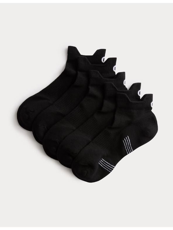 Marks & Spencer Prigušene kratke čarape Trainer Liners™ s tehnologijom Cool & Fresh™, 5 pari u pakiranju Marks & Spencer crna