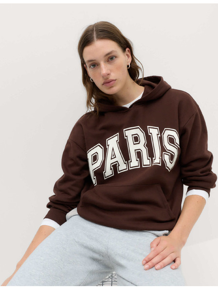 Marks & Spencer Grafički hoodie sa visokim udjelom pamuka Marks & Spencer smeđa