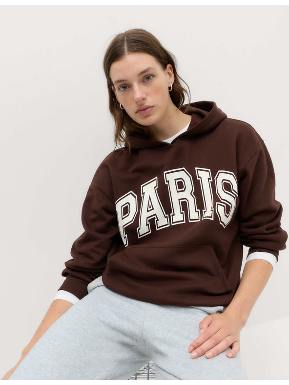 Marks & Spencer Grafički hoodie sa visokim udjelom pamuka Marks & Spencer smeđa