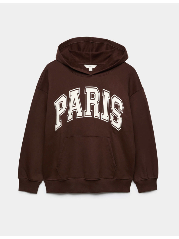Marks & Spencer Grafički hoodie sa visokim udjelom pamuka Marks & Spencer smeđa