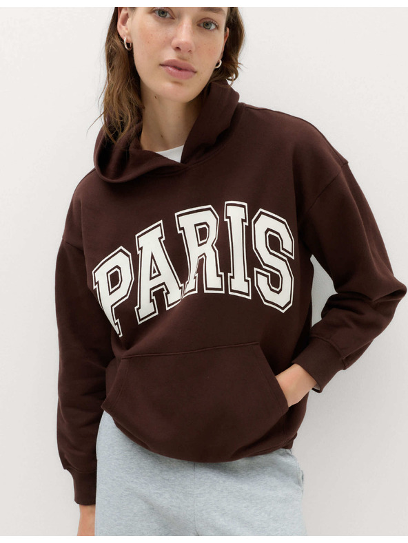 Marks & Spencer Grafički hoodie sa visokim udjelom pamuka Marks & Spencer smeđa