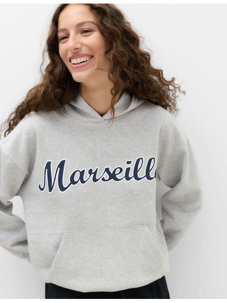 Marks & Spencer Grafički hoodie sa visokim udjelom pamuka Marks & Spencer siva