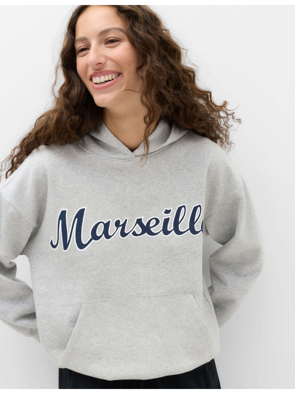 Marks & Spencer Grafički hoodie sa visokim udjelom pamuka Marks & Spencer siva